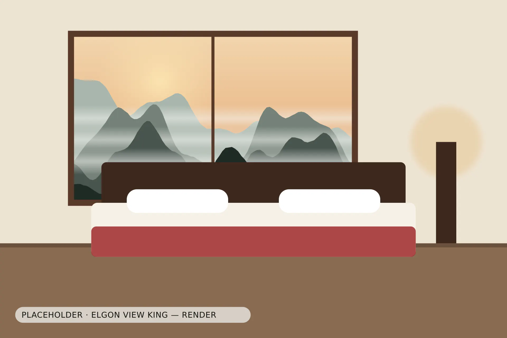 Elgon View King: the bed facing the window