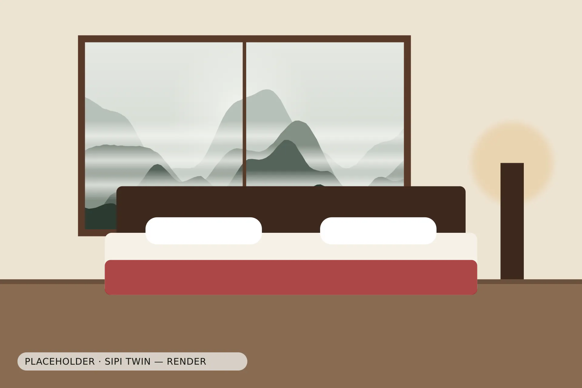 Sipi Twin: the bed facing the window
